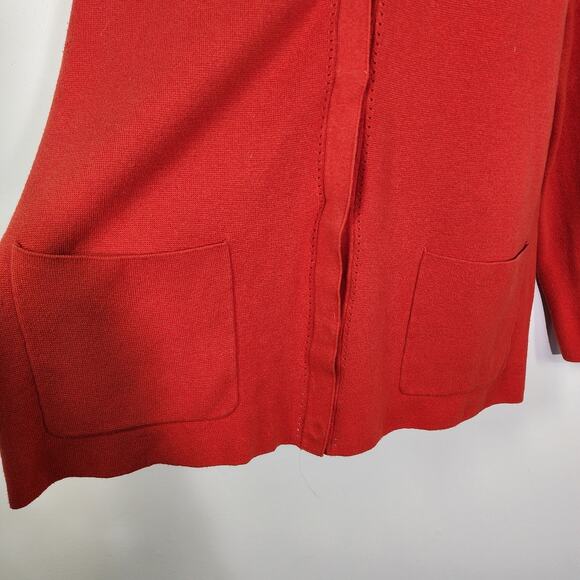 Cabi Cardigan Sweater Womens XL Passage Ribbed V-Neck Pockets Molten Lava 3888 - Picture 7 of 14